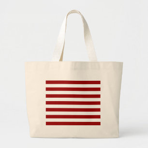 Grand Tote Bag Lignes rouges et blanches épaisses, motif géomé