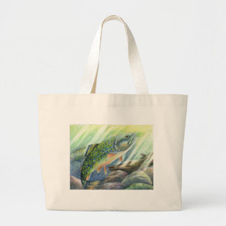 Grand Tote Bag L'illustration de gain des enfants : truite de