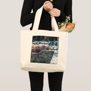 Grand Tote Bag Lion De Mer Dans La Baie De Résurrection, Alaska