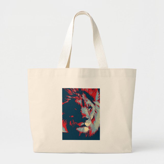 Grand Tote Bag Lion Pop Art (Devant)