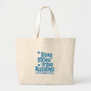Grand Tote Bag Lire Plus Auteurs Indie Écrire Slogan Art