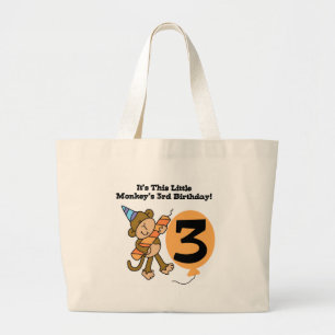 Grand Tote Bag Little Monkey 3e Anniversaire Tshirts et cadeaux