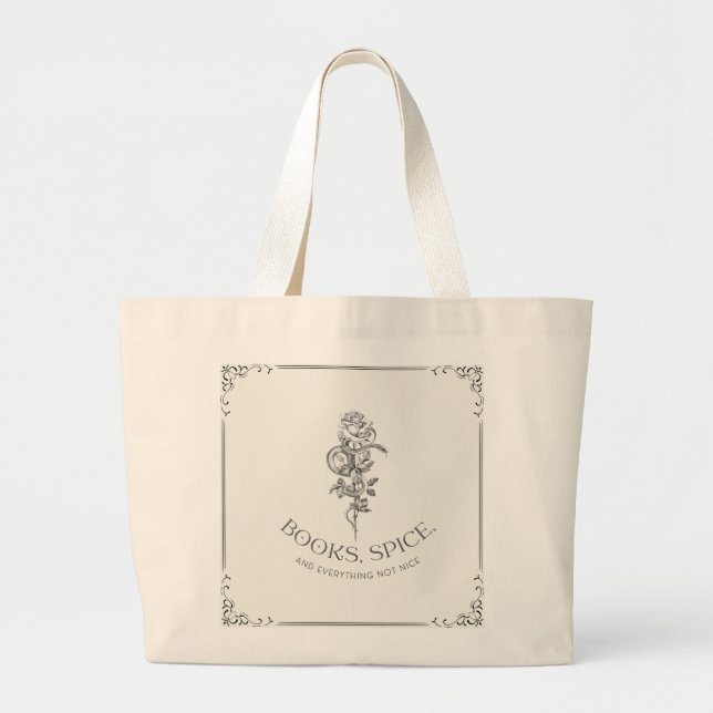 Grand Tote Bag Livres Et Épices (Devant)