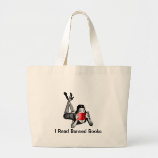 Grand Tote Bag Livres interdits lus par I de cartable