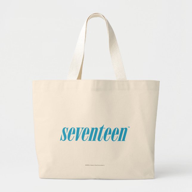 Grand Tote Bag Logo-Aqua dix-sept (Devant)