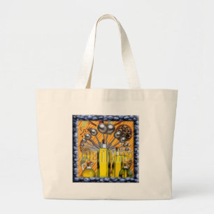 GRAND TOTE BAG LOGO DE COLLAGE DE NOURRITURE DE DIÉTÉTICIEN