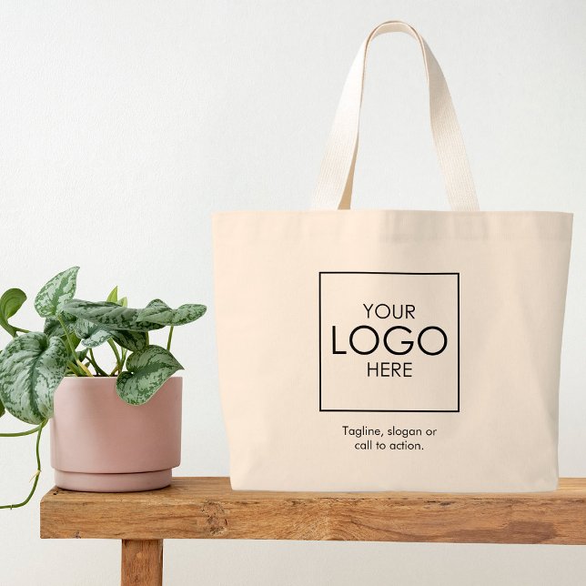 Grand Tote Bag Logo de l'entreprise Employé Client Personnel pers (Créateur téléchargé)
