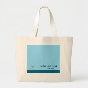 Grand Tote Bag Logo personnalisé Magnétique Elégant Bleu Poussiér