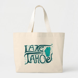 Grand Tote Bag Logo tiré par la main du lac Tahoe