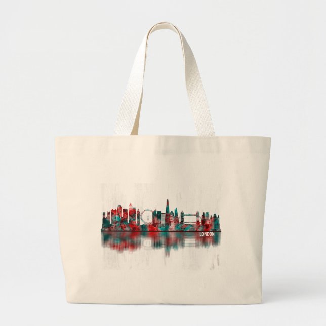 Grand Tote Bag London England Skyline (Devant)