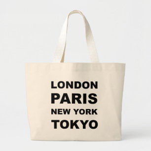 Grand Tote Bag Londres, Paris, New York, Tokyo
