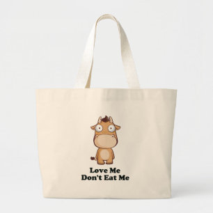 Grand Tote Bag Love Me Don't Mat Me Cow Design