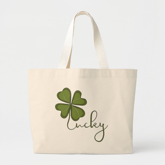 Grand Tote Bag Lucky Four Leaf Clover (Devant)
