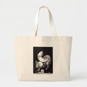 Grand Tote Bag Lune céleste ciel Univers Dieu Nuit Illustration