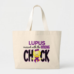 Grand Tote Bag Lupus sali avec le poussin faux