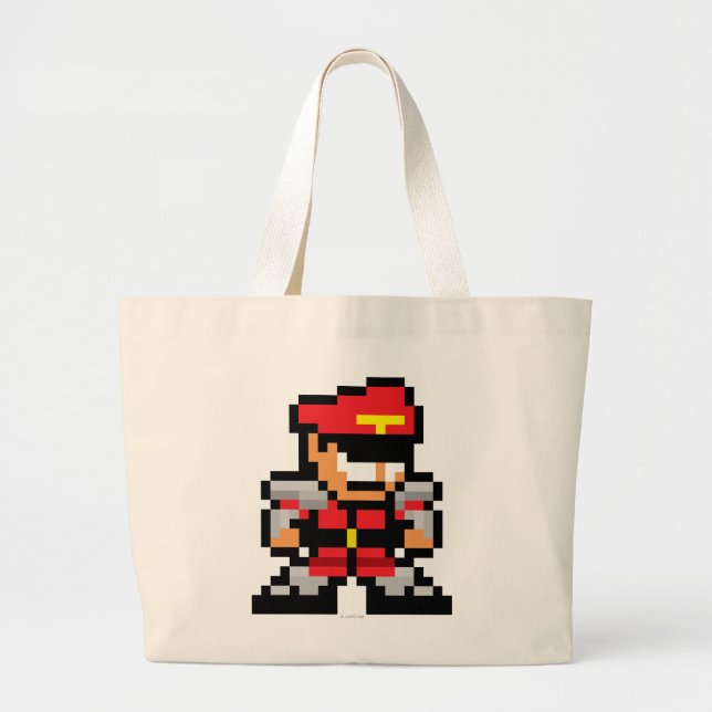 Grand Tote Bag m. Bison à 8 bits (Devant)