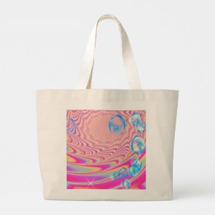 Grand Tote Bag MACRAME'- Image Abstraite colorée de l'art fractal