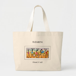Grand Tote Bag Magnifique, Art Africain, Danse Réchauffante Du Co