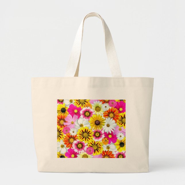 Grand Tote Bag Magnifique fleurs rose jaune Accessoires motifs (Devant)