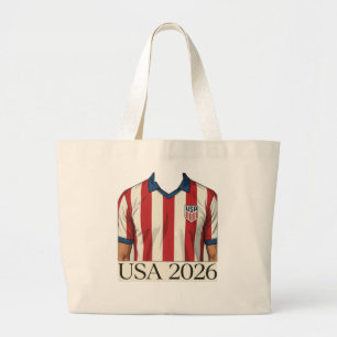 Grand Tote Bag Maillot de foot USA rétro style patriotique rouge 