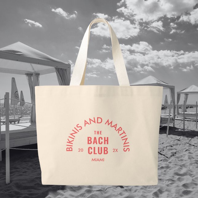Grand Tote Bag Maillots et Martinis Le Club Bach sur mesure (Créateur téléchargé)