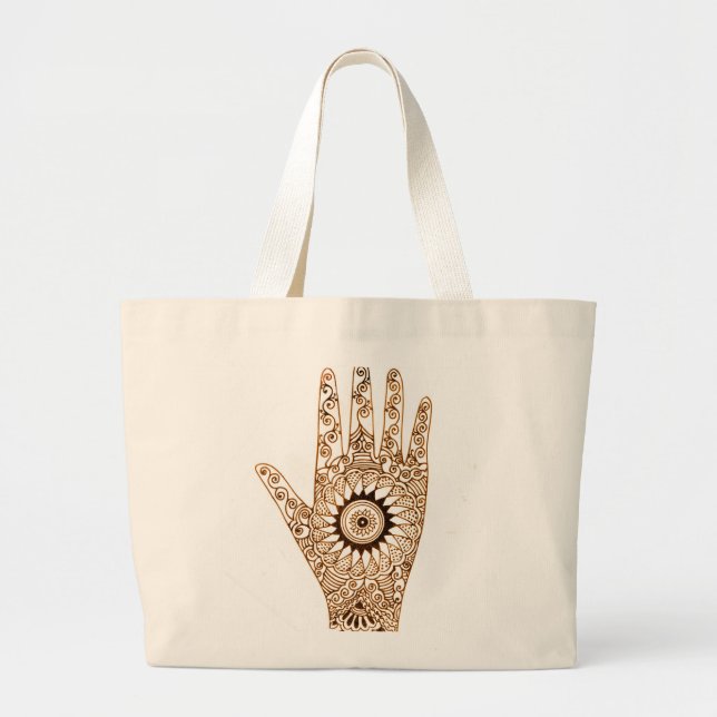 Grand Tote Bag Main de henné (Devant)