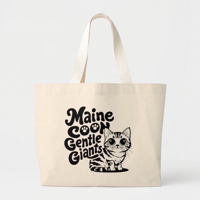 Grand Tote Bag Maine Coon Géants gentils Chat (Devant)