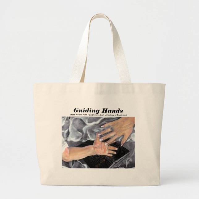 Grand Tote Bag Mains de guidage - customisées (Devant)