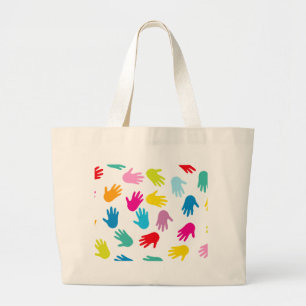 Grand Tote Bag Mains multicolores