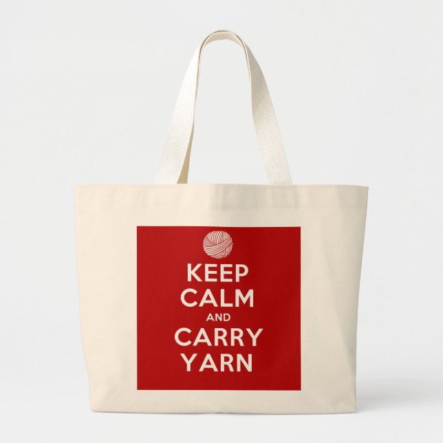 Grand Tote Bag Maintenez calme et portez le fil (Devant)