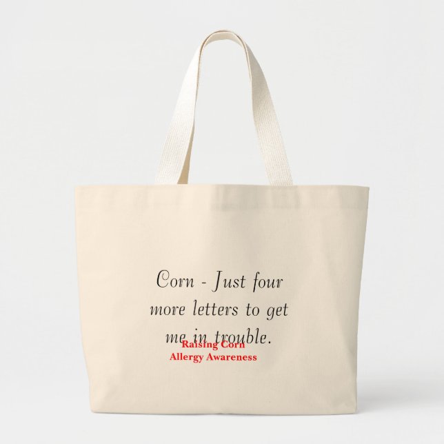 Grand Tote Bag Maïs - juste quatre lettres supplémentaires (Devant)