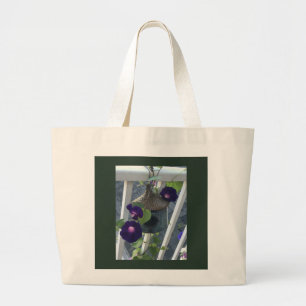Grand Tote Bag Maison d'oiseau avec des volubilis