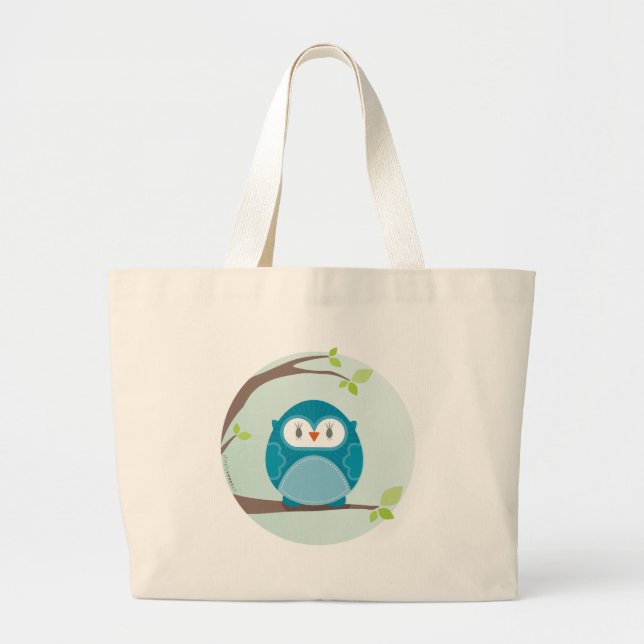 Grand Tote Bag MAISON SWEET HOME :: Chouette dans un arbre 5 (Devant)