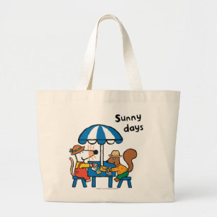 Grand Tote Bag Maisy écrit des cartes postales sous le parapluie