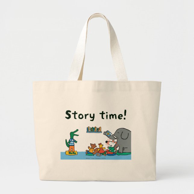 Grand Tote Bag Maisy et les amis rient du temps d'histoire (Devant)