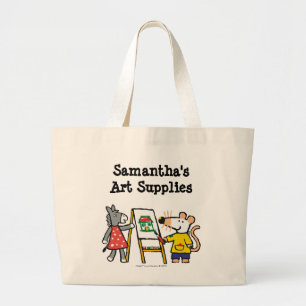 Grand Tote Bag Maisy et peinture pointillée à l'école maternel
