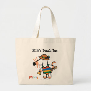 Grand Tote Bag Maisy rassemblant des coquilles à la plage