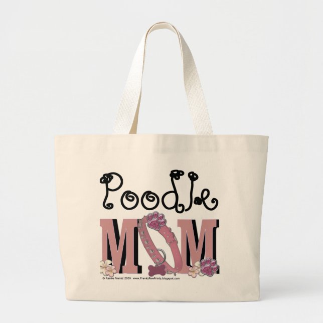 Grand Tote Bag MAMAN de caniche (Devant)