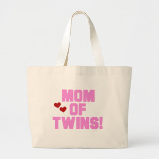 Grand Tote Bag Maman de T-shirts et cadeaux Twins-Pink