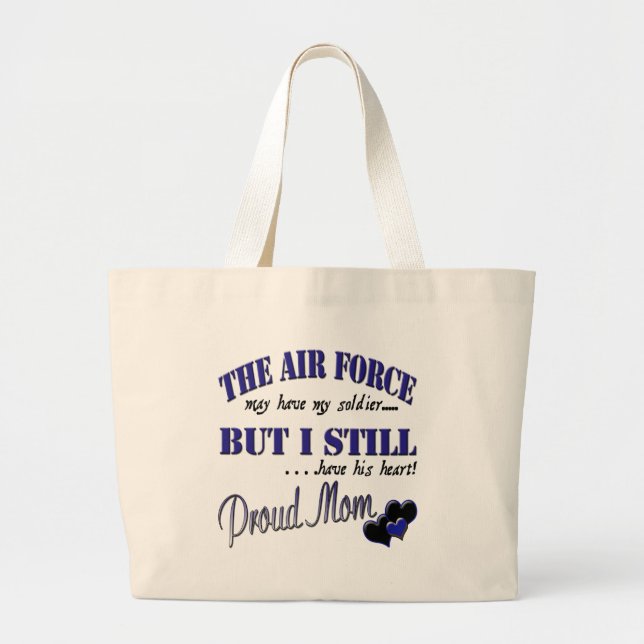 Grand Tote Bag Maman fière de l'Armée de l'Air (Devant)