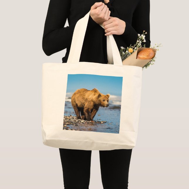 Grand Tote Bag Maman ours regarde ses deux enfants (Devant (produit))