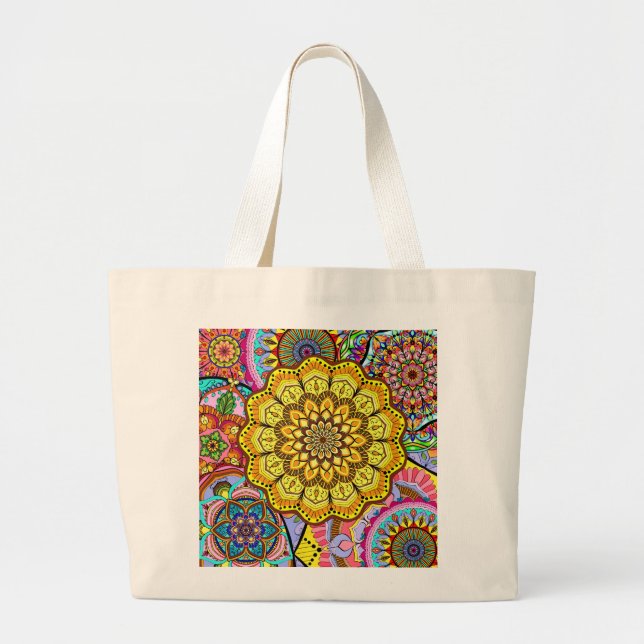 Grand Tote Bag Mandala stlye (Devant)
