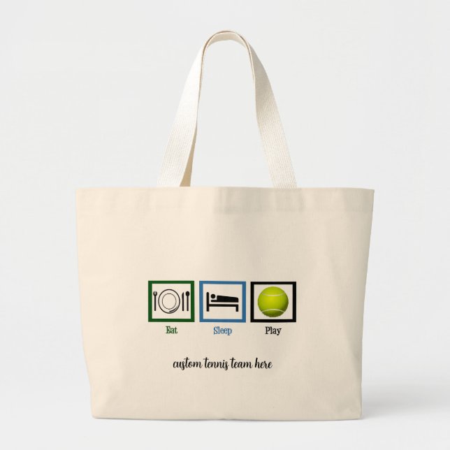 Grand Tote Bag Mange Sleep Play Tennis (Devant)