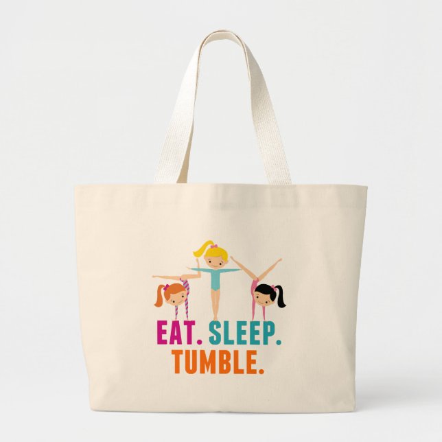 Grand Tote Bag Manger Sleep Tumble Gymnastique (Devant)