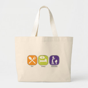 Grand Tote Bag Mangez le karaoke de sommeil
