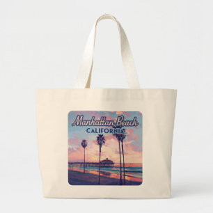 Grand Tote Bag Manhattan Beach Californie Los Angeles Retro