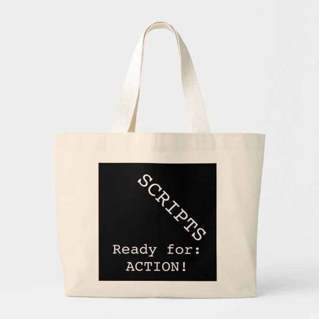 Grand Tote Bag MANUSCRITS -- Préparez pour l'ACTION ! Fourre-tout (Devant)