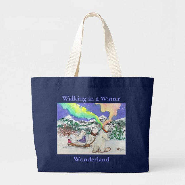 Grand Tote Bag Marche au pays des merveilles Fourre-tout d'hiver (Devant)
