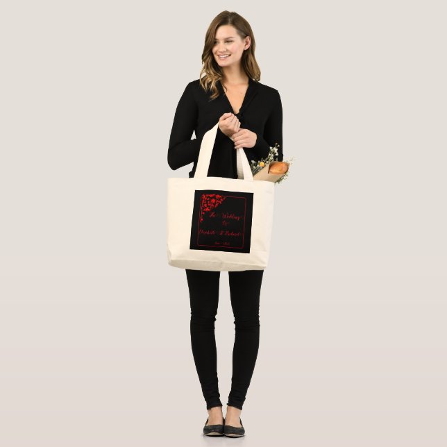 Grand Tote Bag Mariage gothique foncé (Devant (modèle))