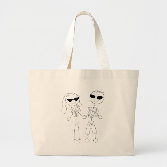 Grand Tote Bag Mariage plage Couple (Devant)